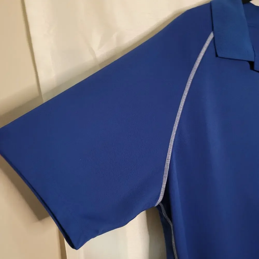 XL Adidas Blue Polo Shirt with White Stitching